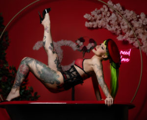 Honey kicking up a heel